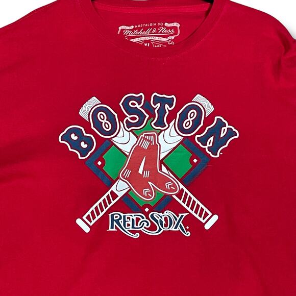 Mitchell & Ness Boston Red Sox Mens XL T-Shirt Cooperstown MLB Genuine Baseball - Picture 7 of 12